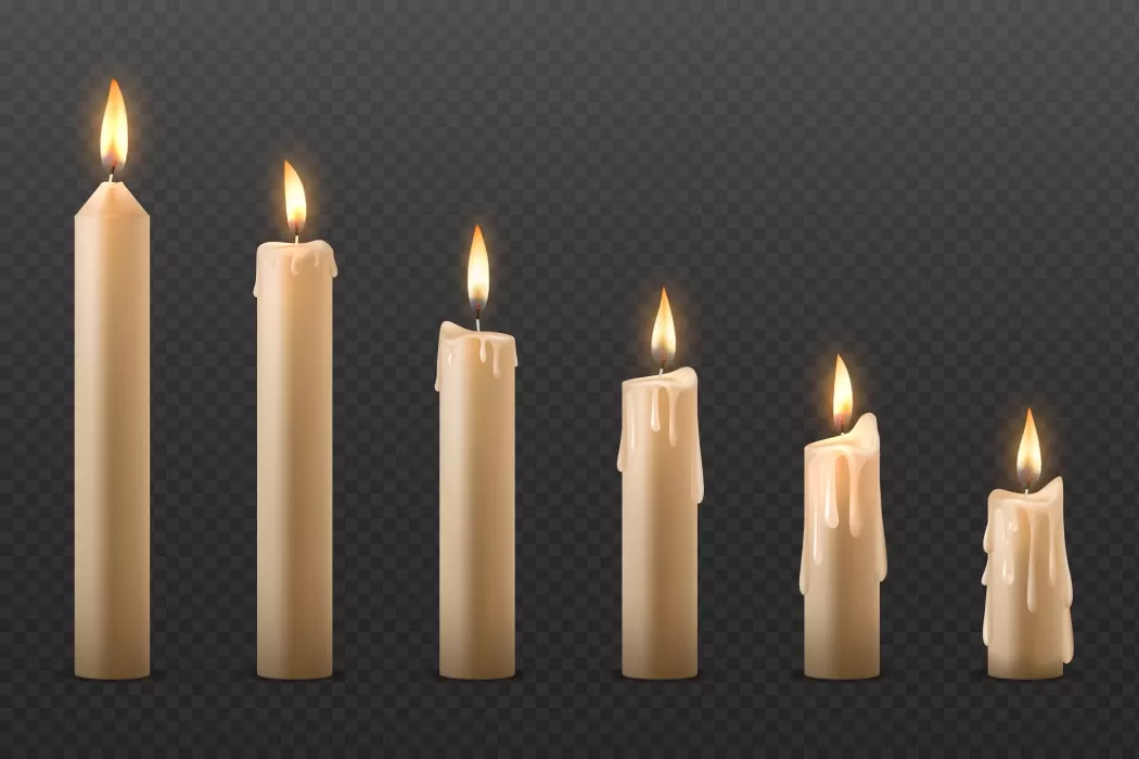 وکتور طراحی واقع بینانه مجموعه شمع